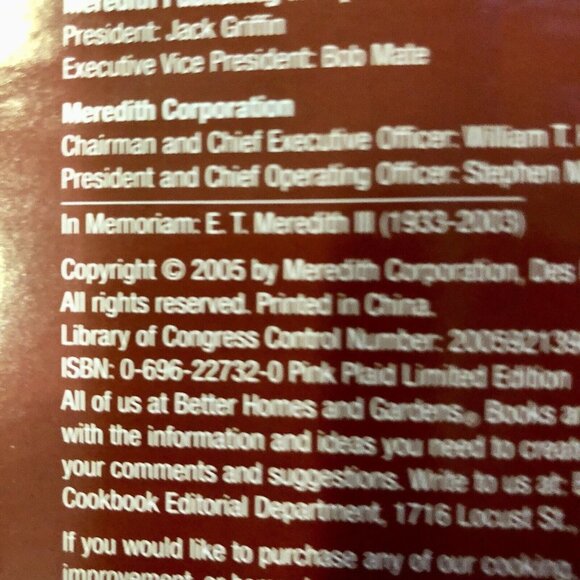 2005 Better Homes and Garden Cookbook Used Breast Cancer Limited Edition - Picture 14 of 16